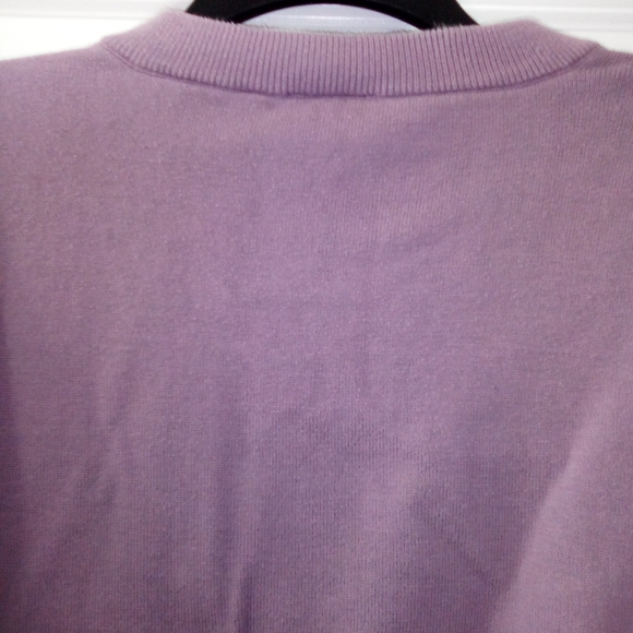 90s Style Aeropostale Lavender Snoopy & Woodstock Cropped Sweater Size Medium - Picture 4 of 6